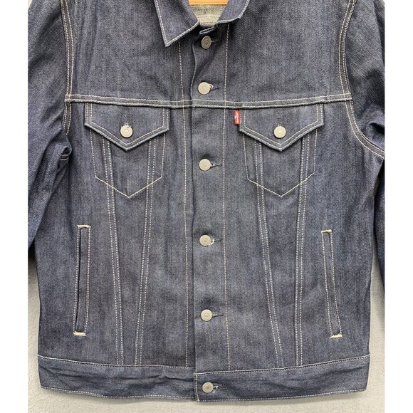 Levi's Trucker Denim Jean Jacket Dark Indigo Blue Men’s - Picture 5 of 16